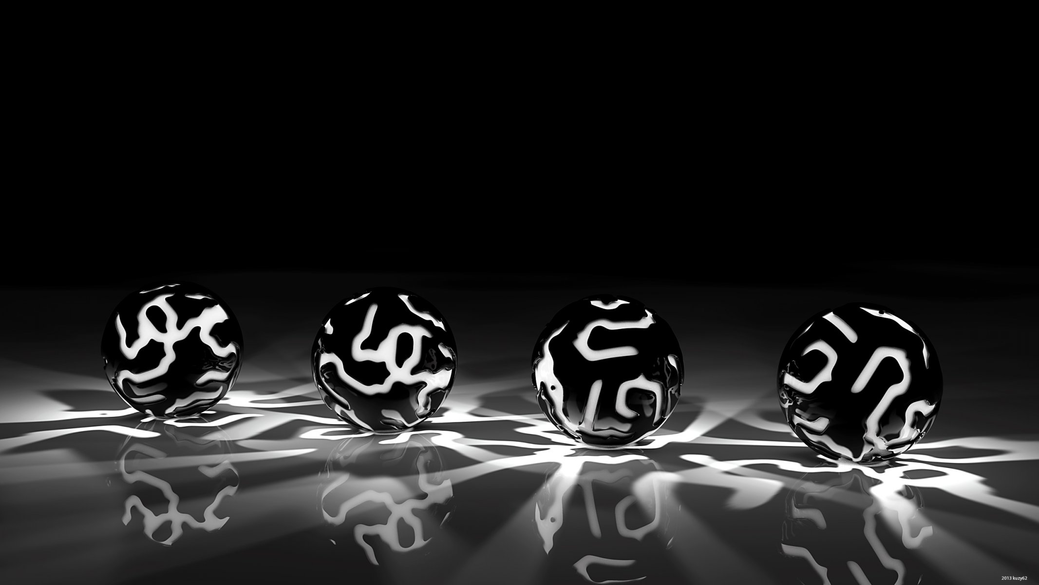 les boules les dessins en noir et blanc la lumière la surface gris