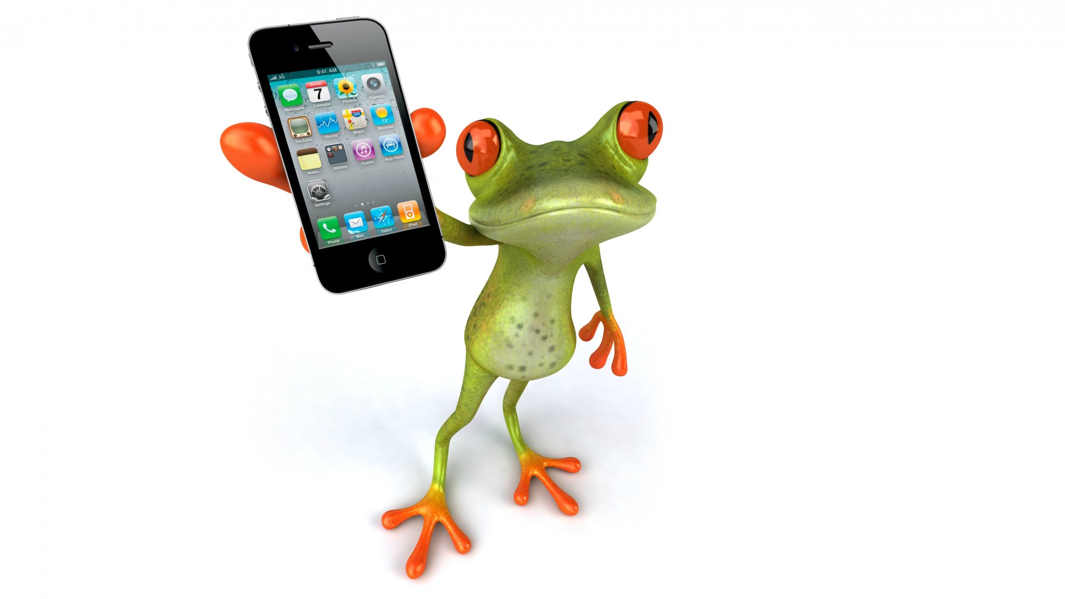 gratuit grenouille 3d la grenouille le graphique le téléphone l iphone 4