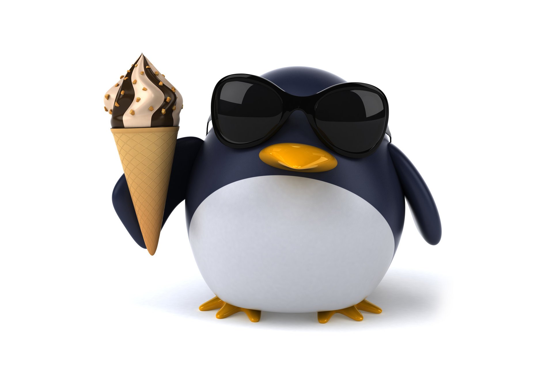 3d symbol ice cream pinguin penguin