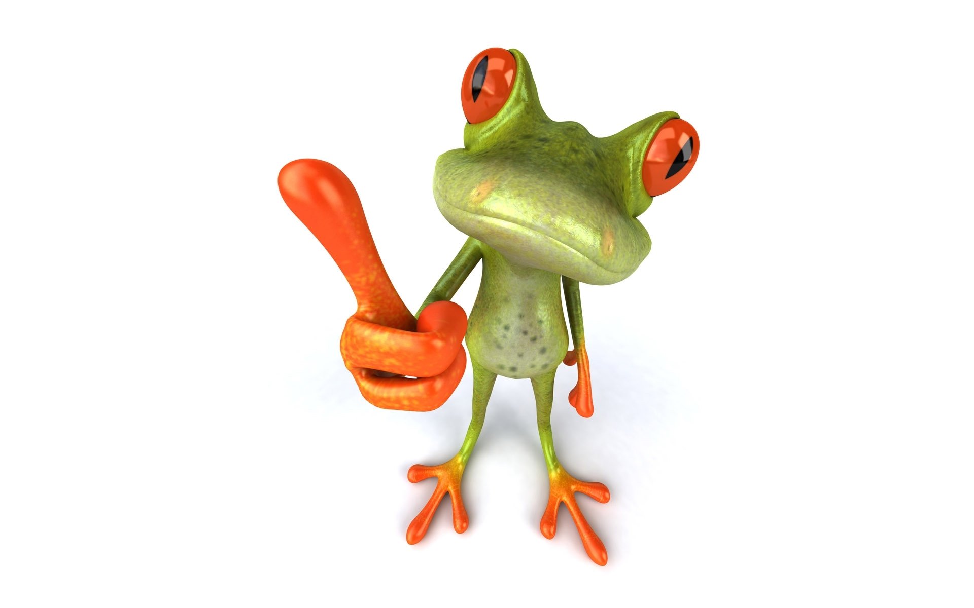 freier frosch 3d frosch grafik finger ok