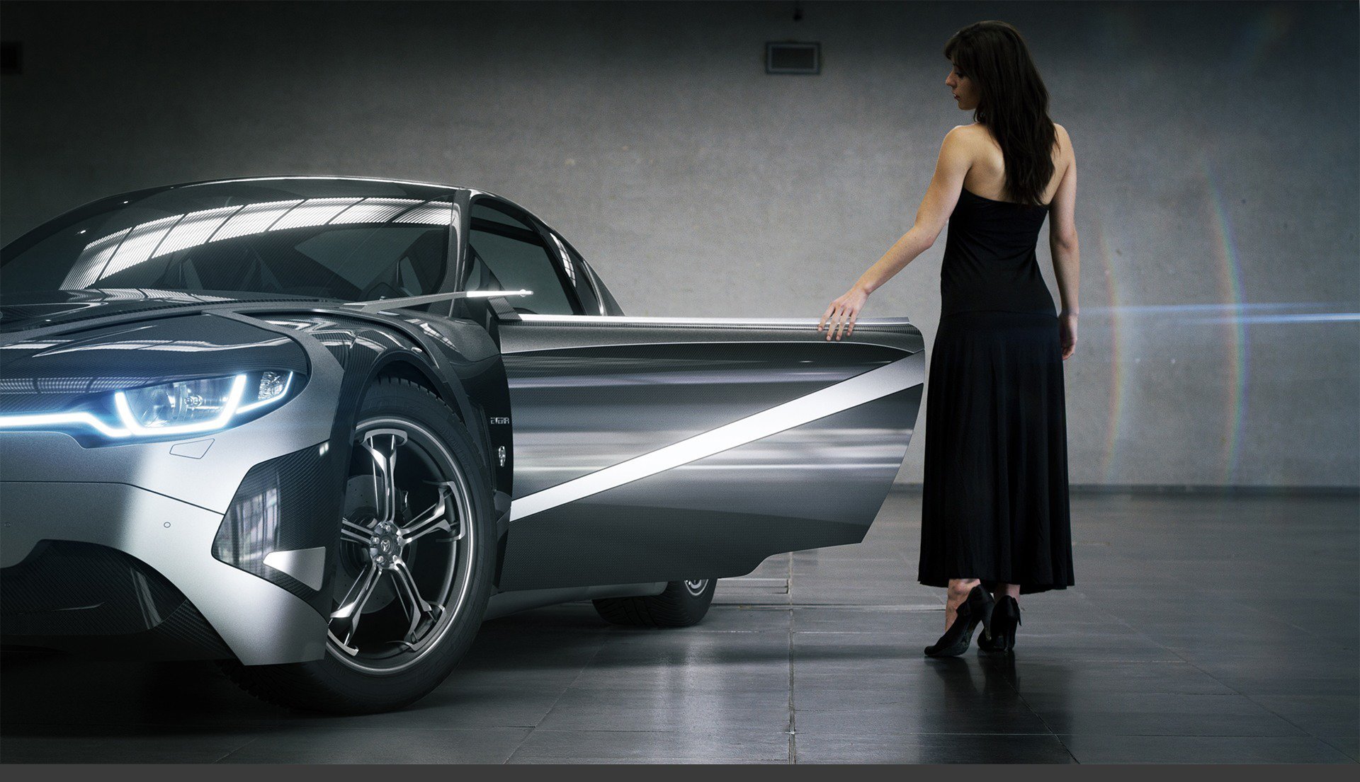 tronatic everia concept car 3d car woman carbon