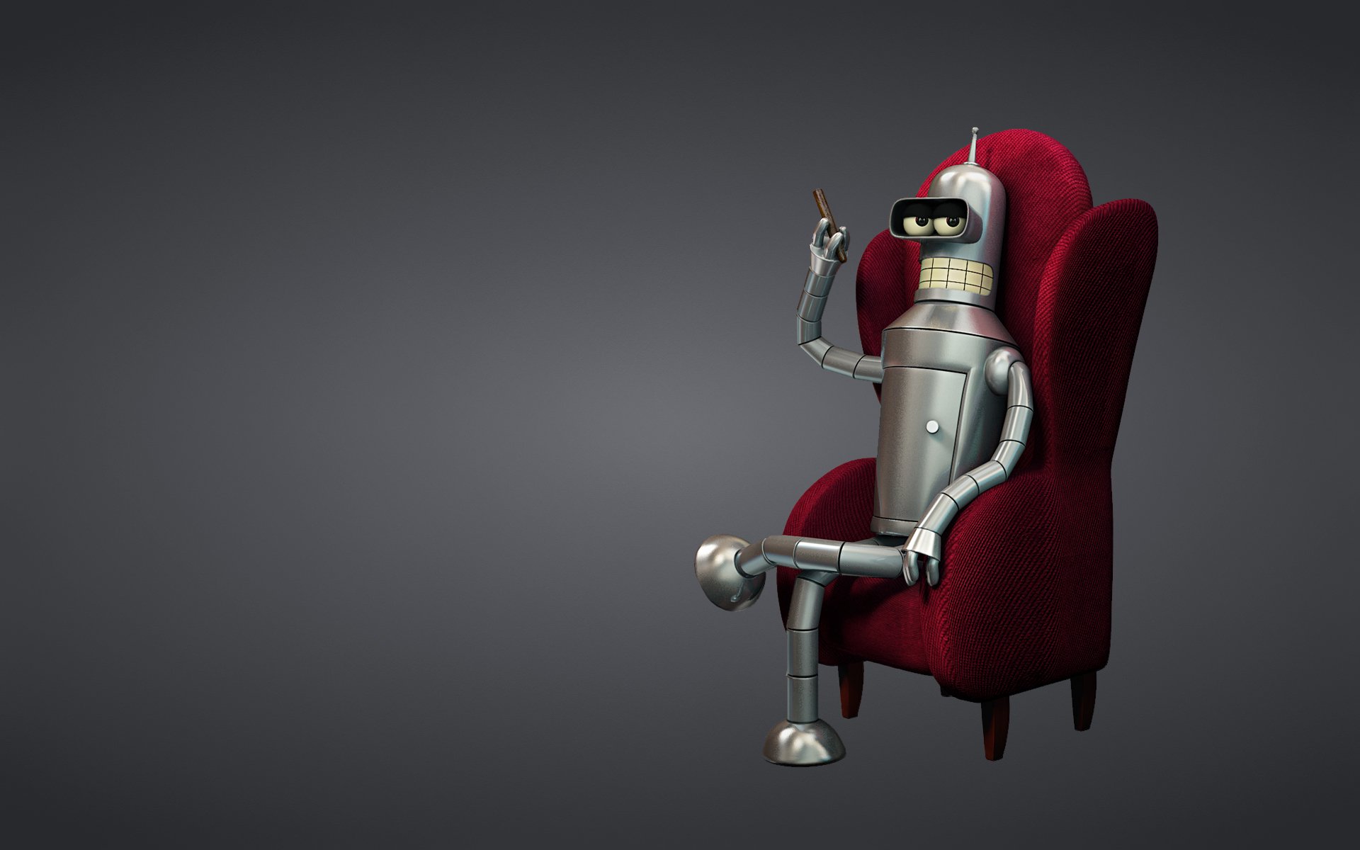 futurama bender сгибальщик rodriguez bender flexion rodriguez un robot un fauteuil un cigare rouge