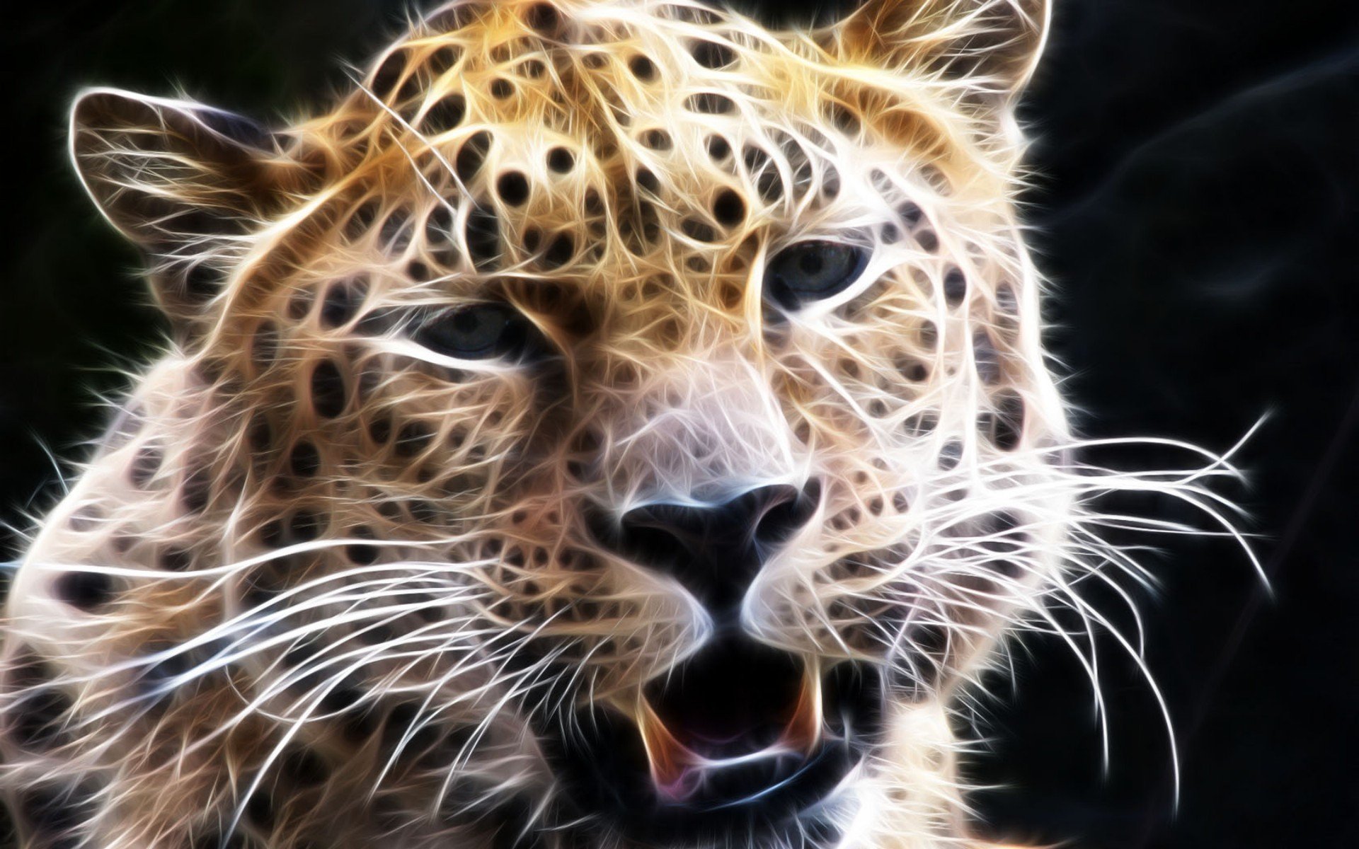 leopardo hocico bigote mirada gráficos 3d