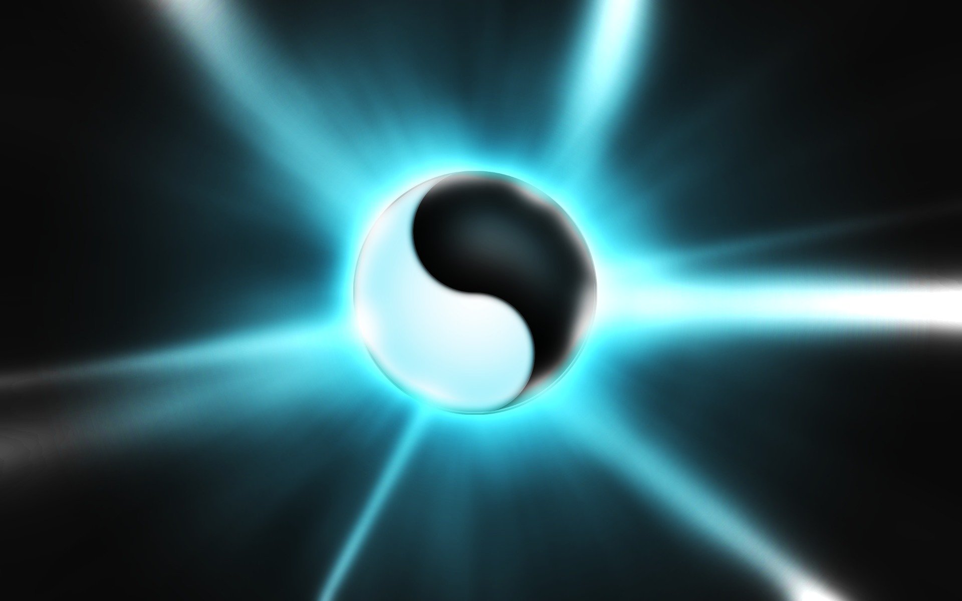 rendering ball yin-yang black white