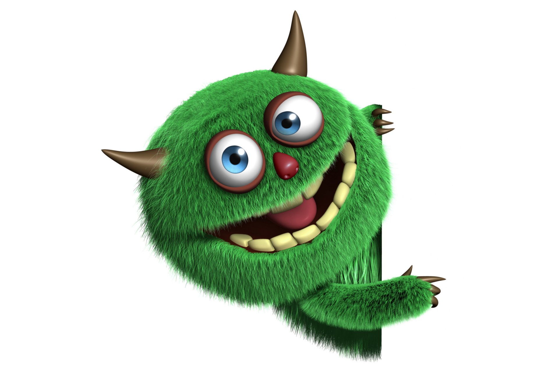 3d monster flauschig gesicht