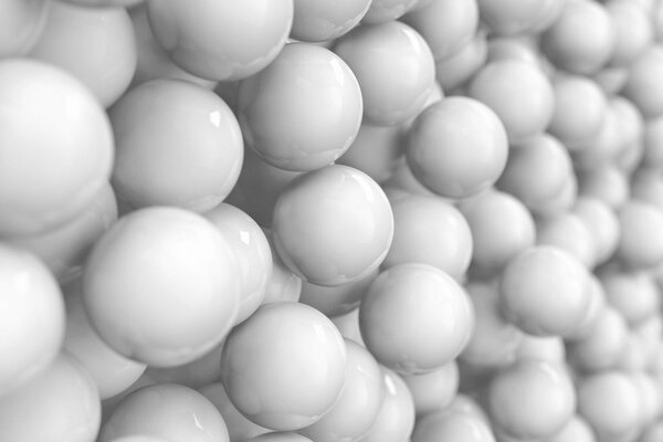 Foto 3D con bolas blancas