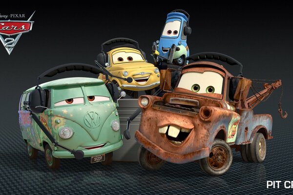 Auto divertenti dal cartone animato pixar