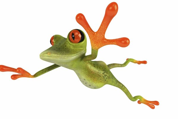 Frosch Sprung in 3 d Bild für kostenlose Wallpaper