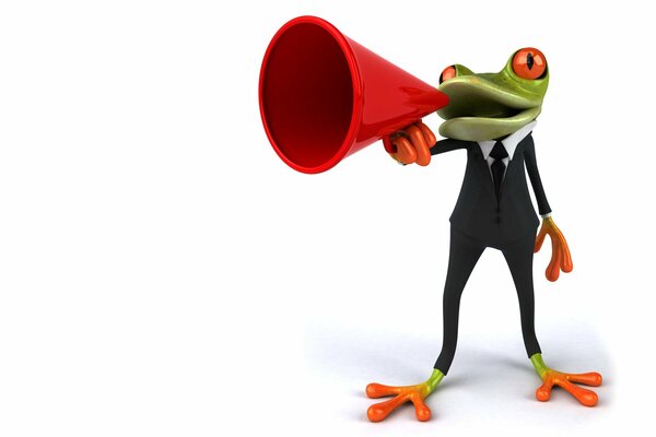 Frog graphics with a loudspeaker