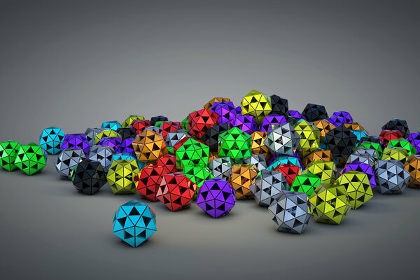 Colored balls with a triangular pattern