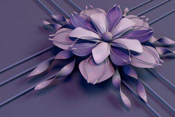 Фиолетовый цветок с объёмными лепестками