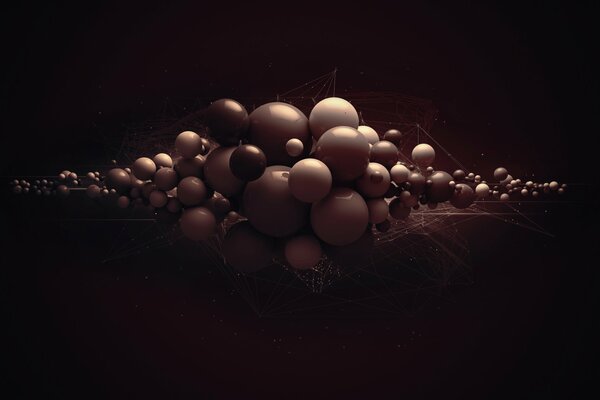 Imágenes 3D de bolas sobre fondo negro