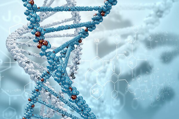 DNA-Formeln in Form einer Spirale