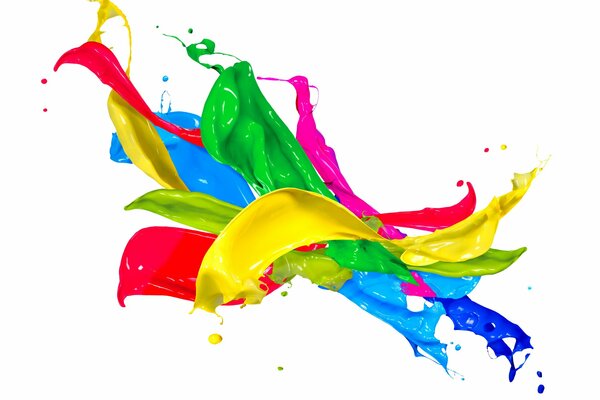 A colorful figure made of multicolored splashes
