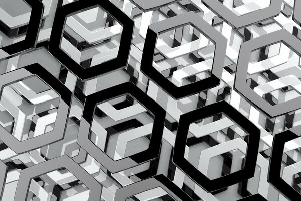 Une image 3d de l hexagone abstraction des centaines de
