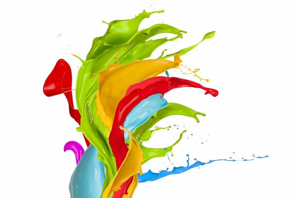 Colorful waving multicolored splashes