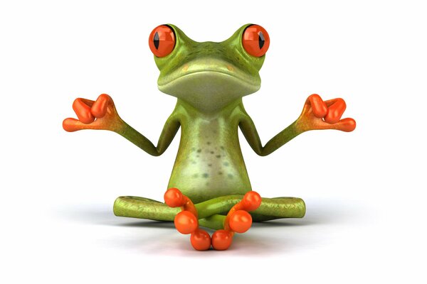 Frog in the lotus position