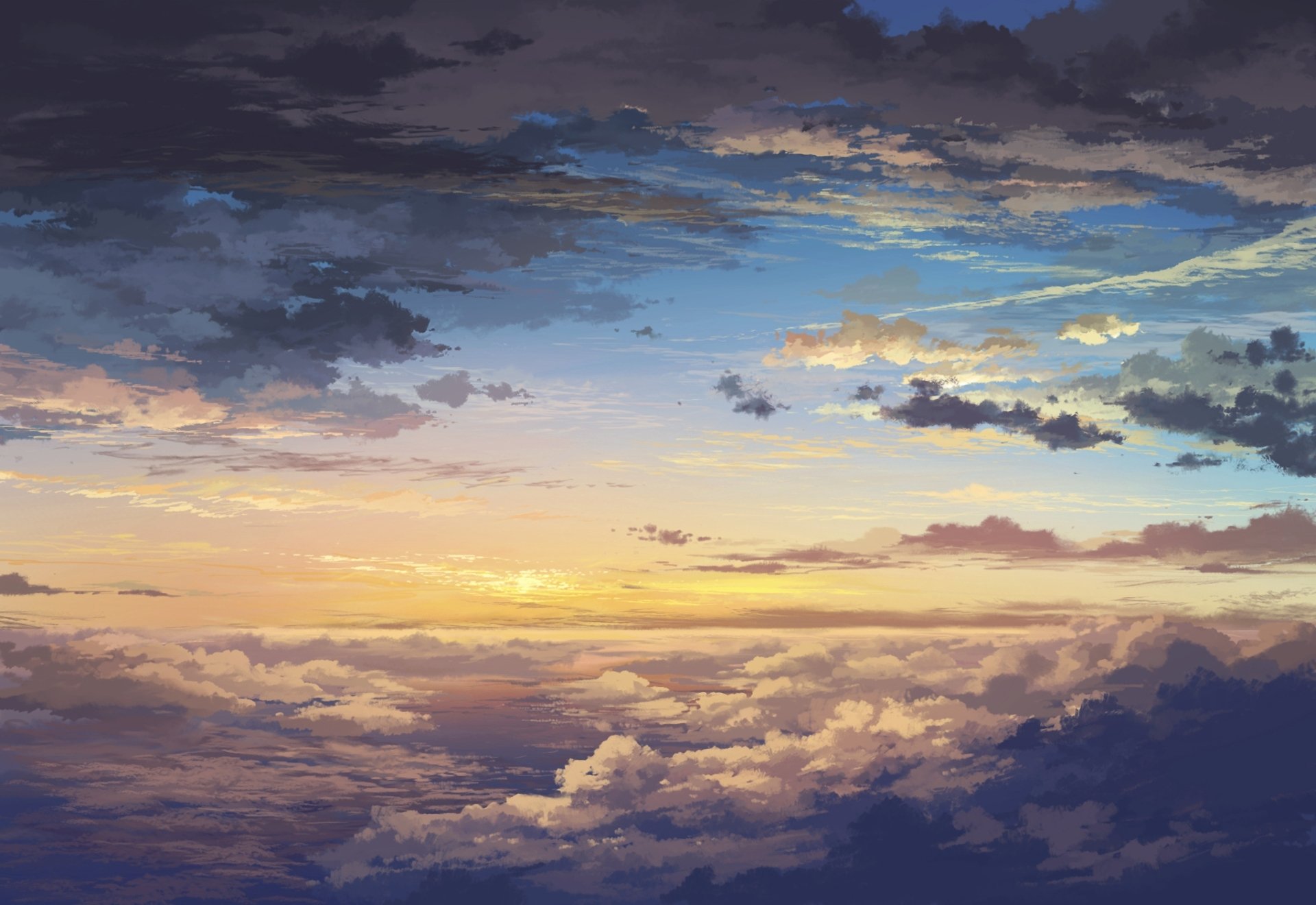 kunst juuyonkou landschaft wolken himmel wolken höhe sonnenuntergang dämmerung