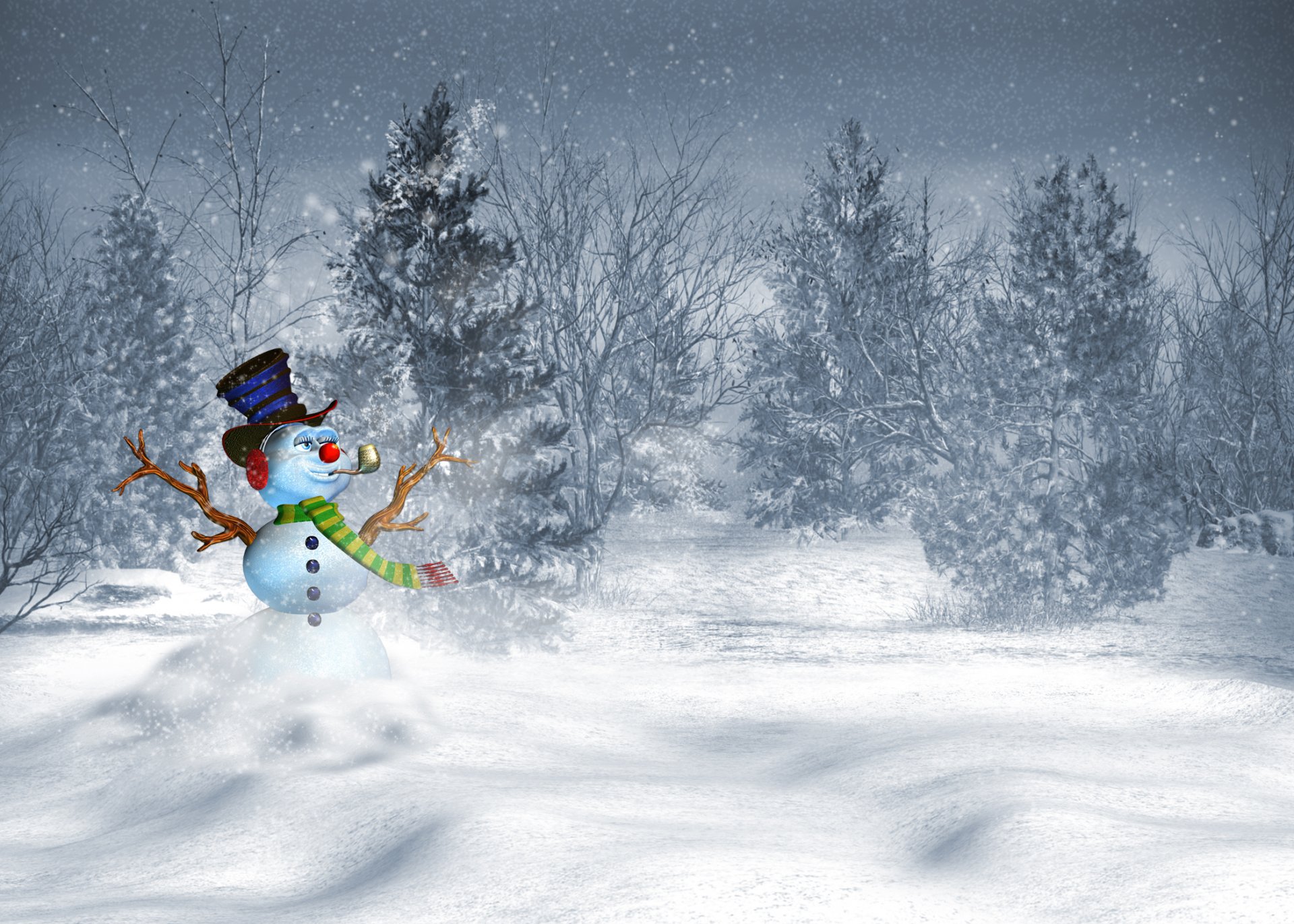 natura paesaggio neve inverno casa alberi montagne natale capodanno pupazzo di neve