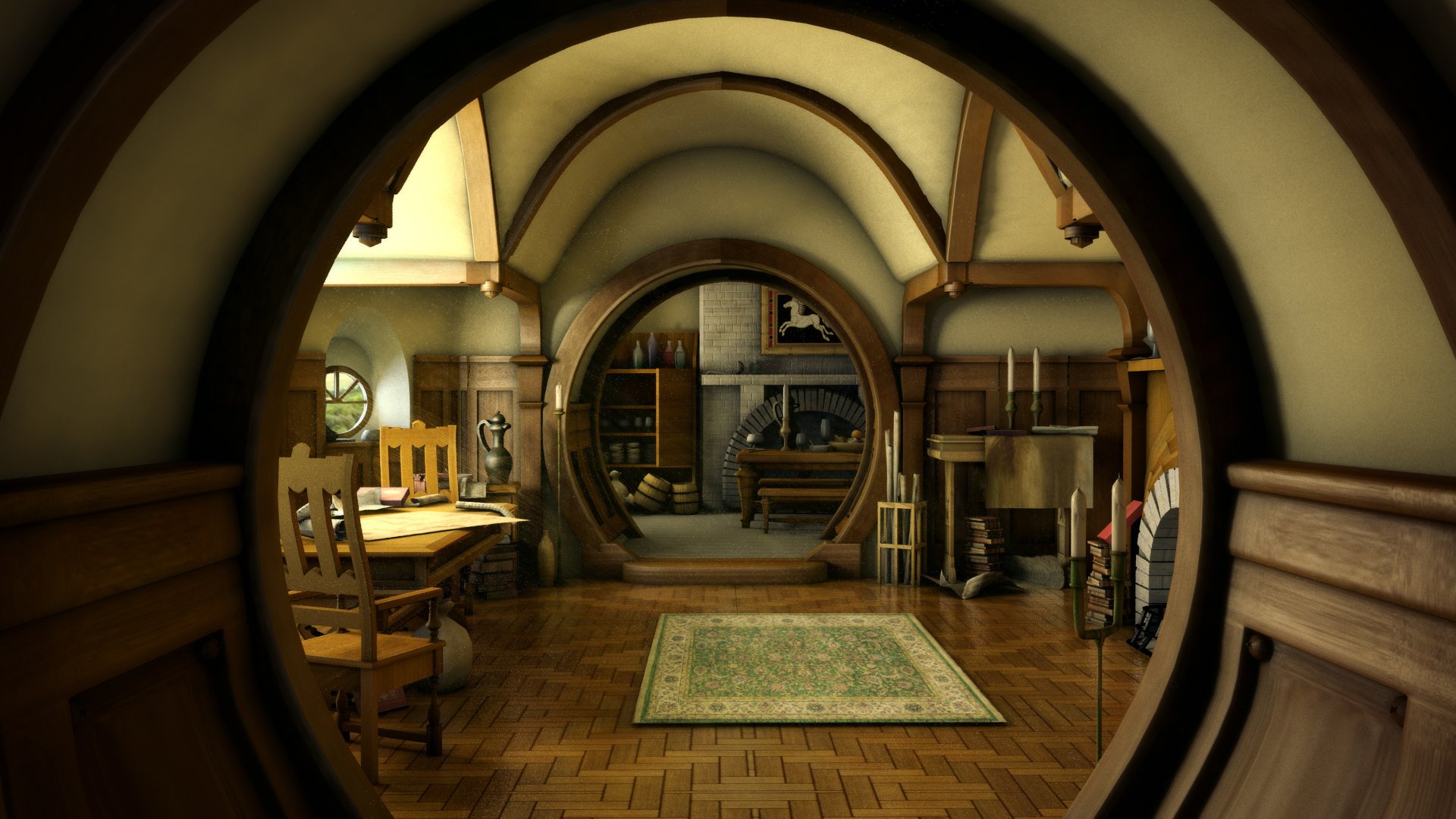 art stephen donnet le seigneur des anneaux le hobbit shire nora maison intérieur