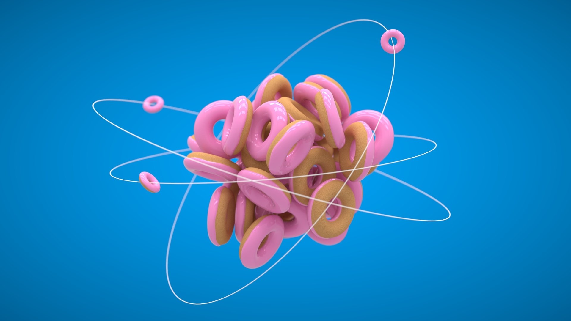 la molécule de beignets de la 3d