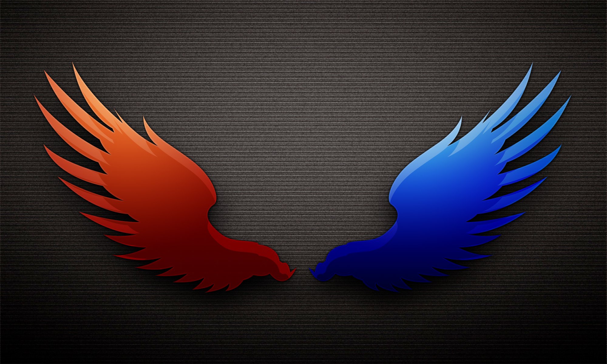 les ailes rouge bleu