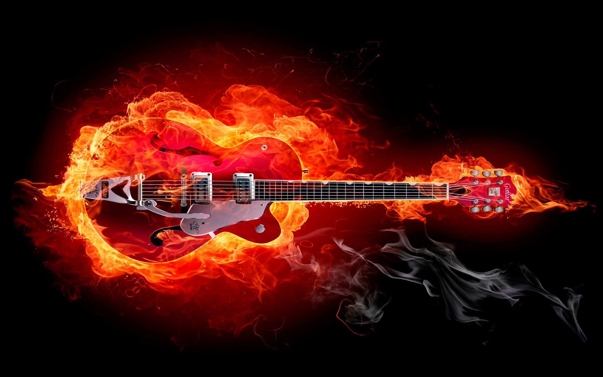 guitars red fire