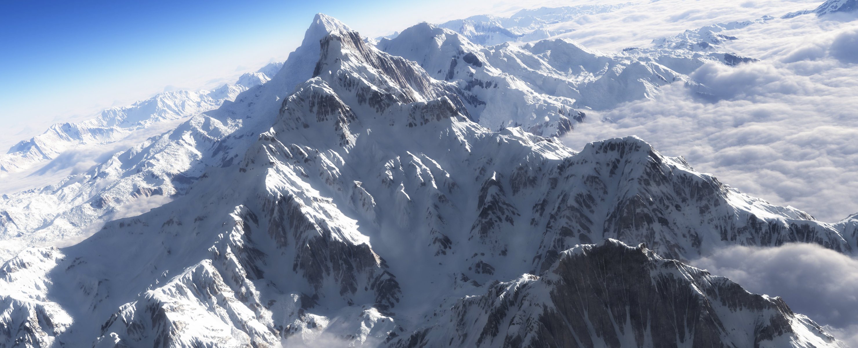 kunst berge grat schnee gipfel höhe ansicht