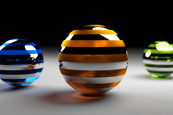 Rendering di palline colorate volumetriche