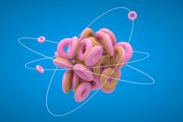 Molekül in Form von Donuts 3D