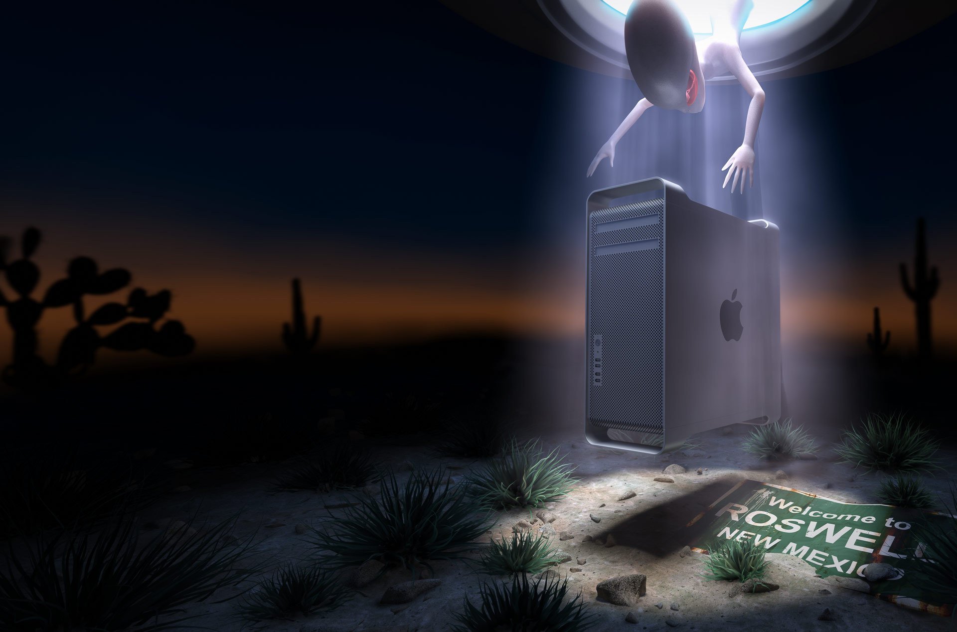 apple u.f.o. desert roswell new mexico