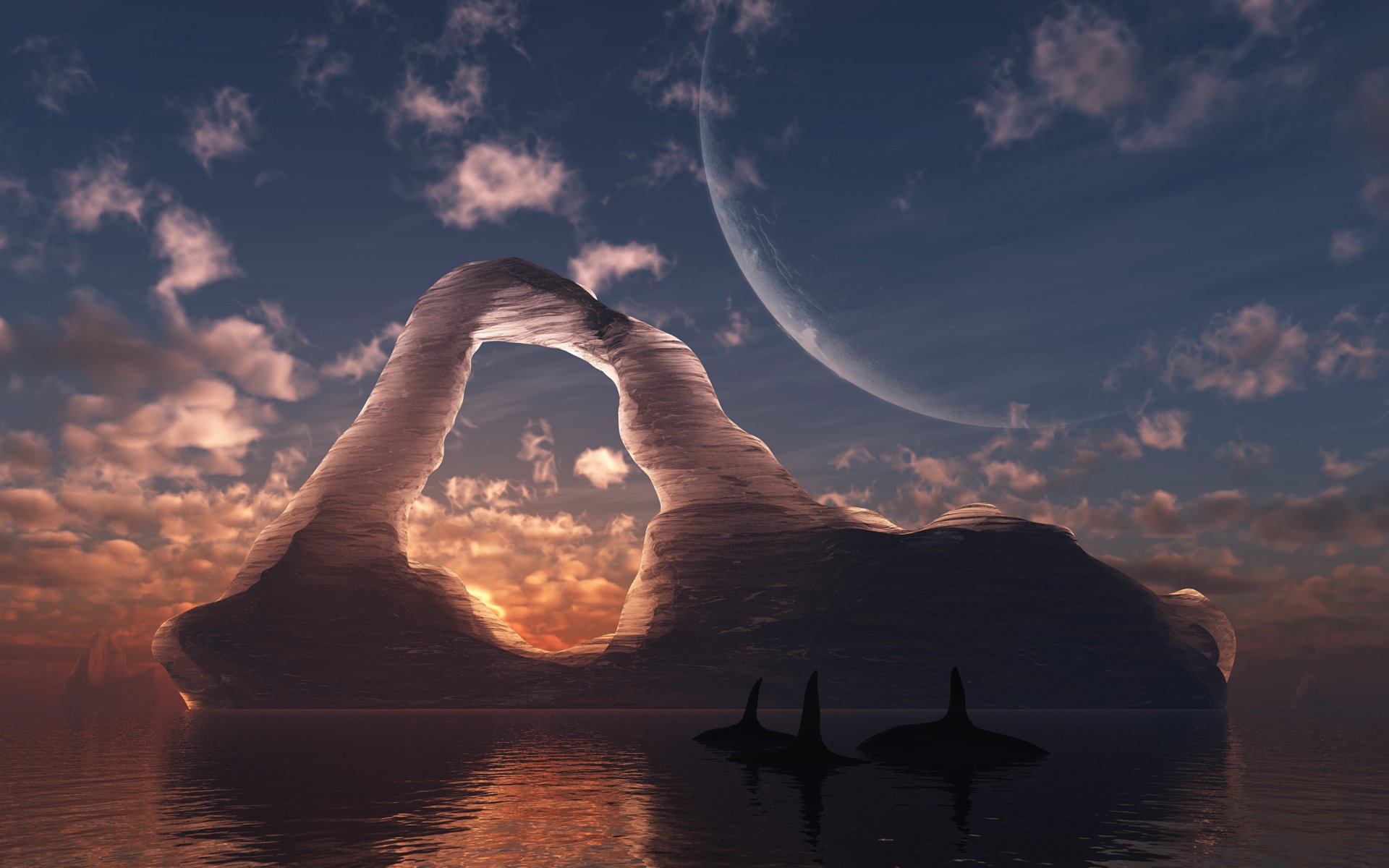 circumpolar digital iceberg arch sea whale