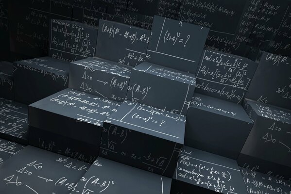 Matemáticas fórmulas en pasos negros