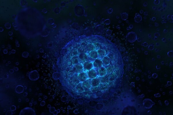 Bubbly blue ball with texture