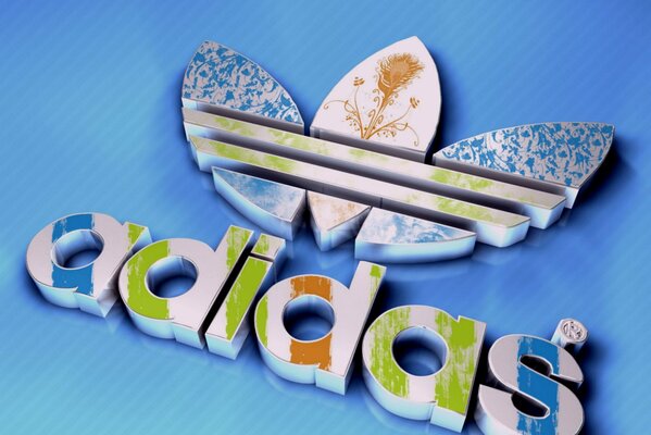 Logotipo de Adidas en volumen con textura