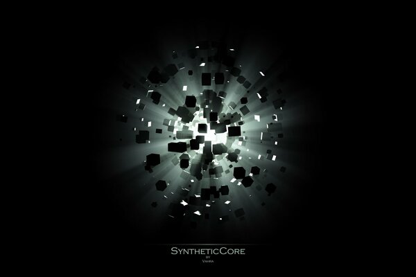 Syntheticcore cubos se dispersan de la luz