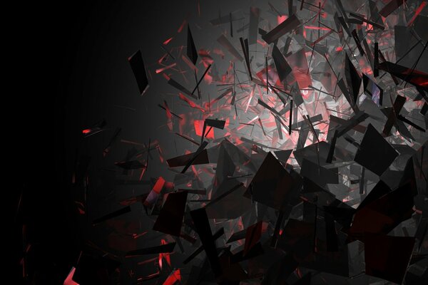 Абстрактное изображение осколков в темном цвете
