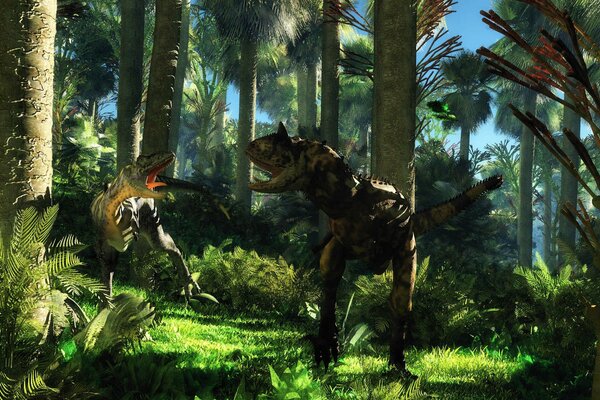 Nella giungla, il disaccordo dei dinosauri