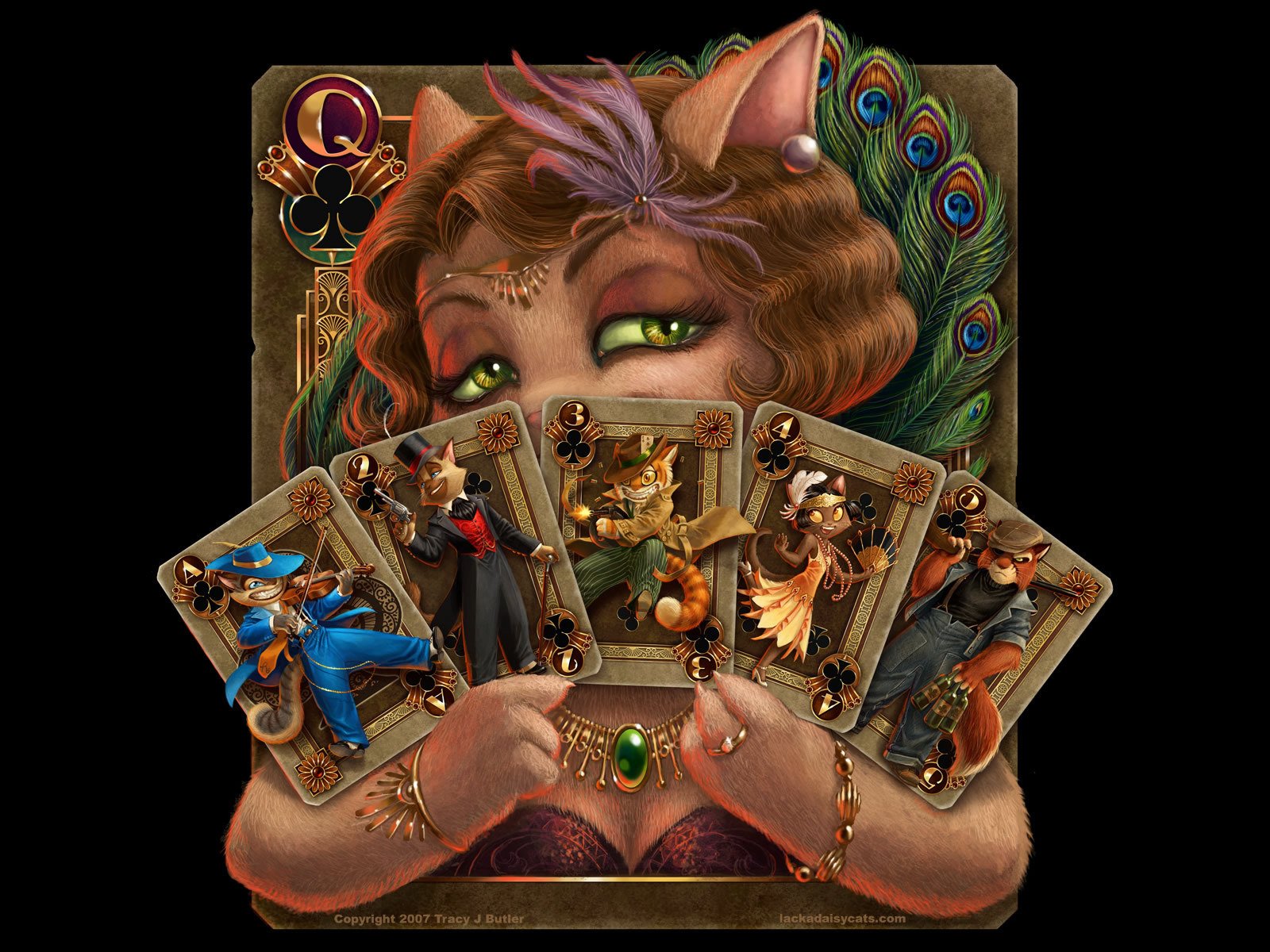 tracy j . mayordomo arte cartas gato combinación plumas