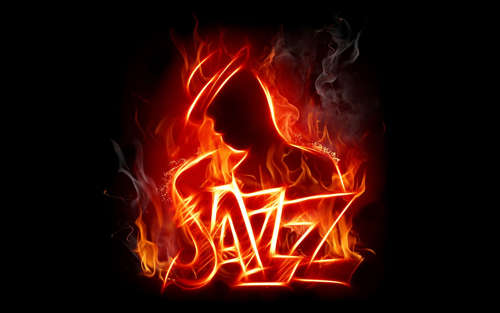 jazz feuer silhouette