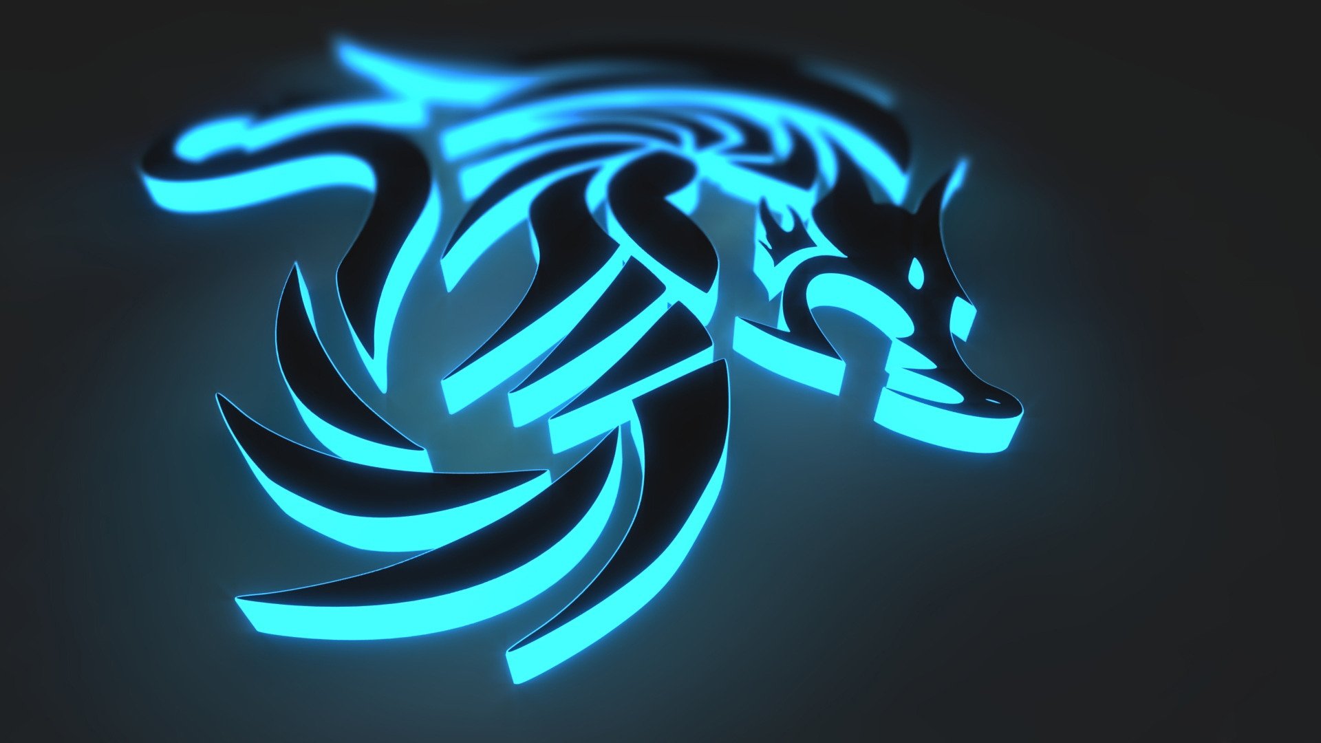 drachen neon grafik