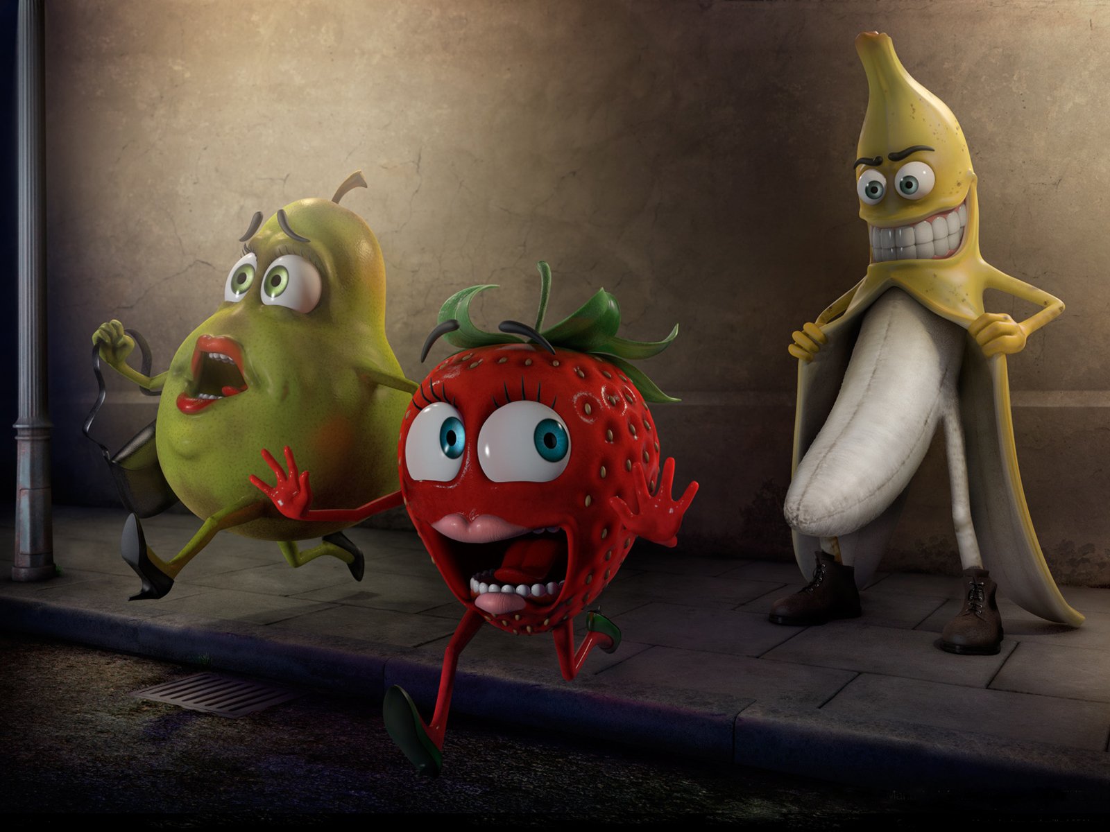 plátano fruta pera fresa pervertido miedo pánico