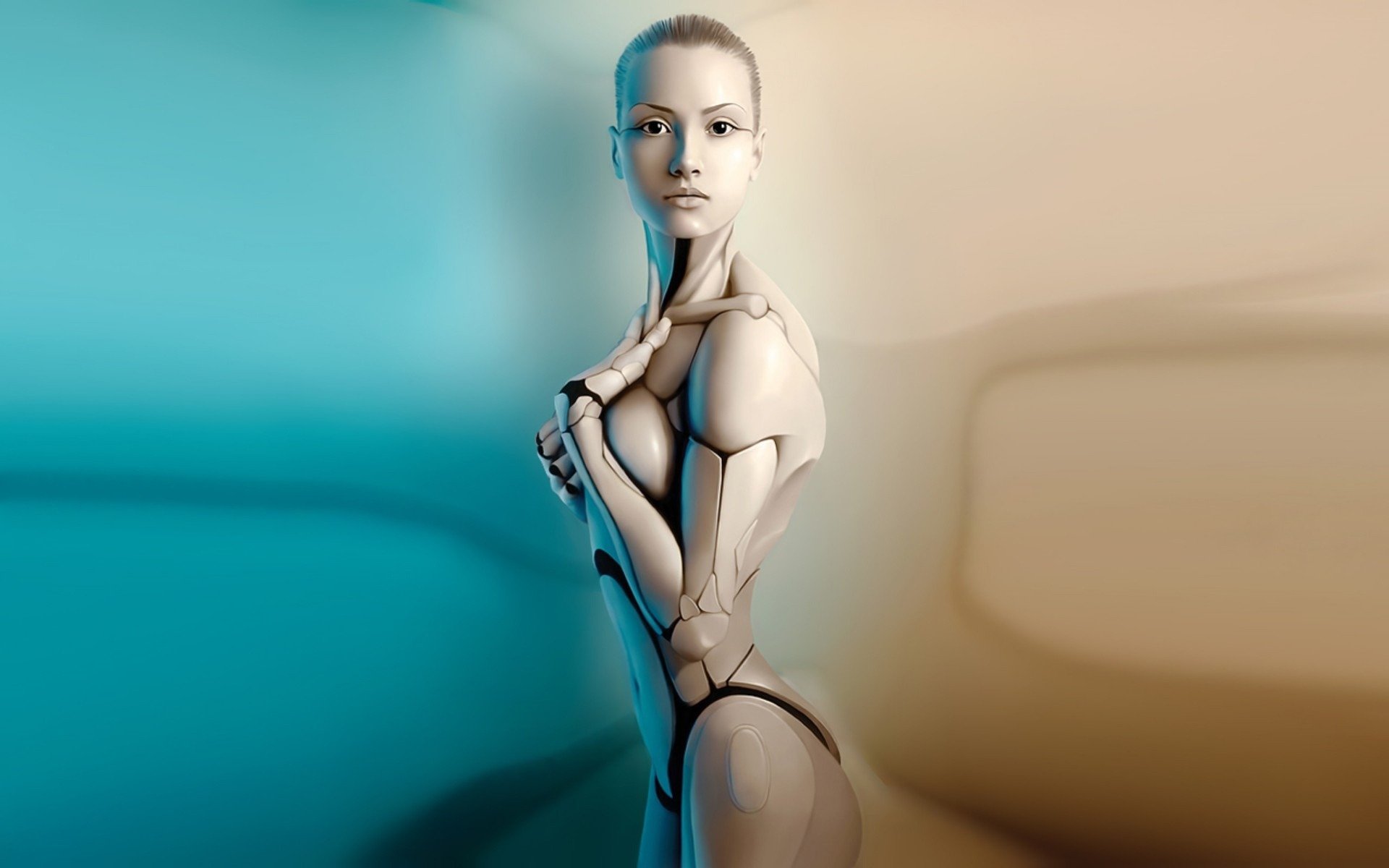 la jeune fille le robot le corps le mécanisme de