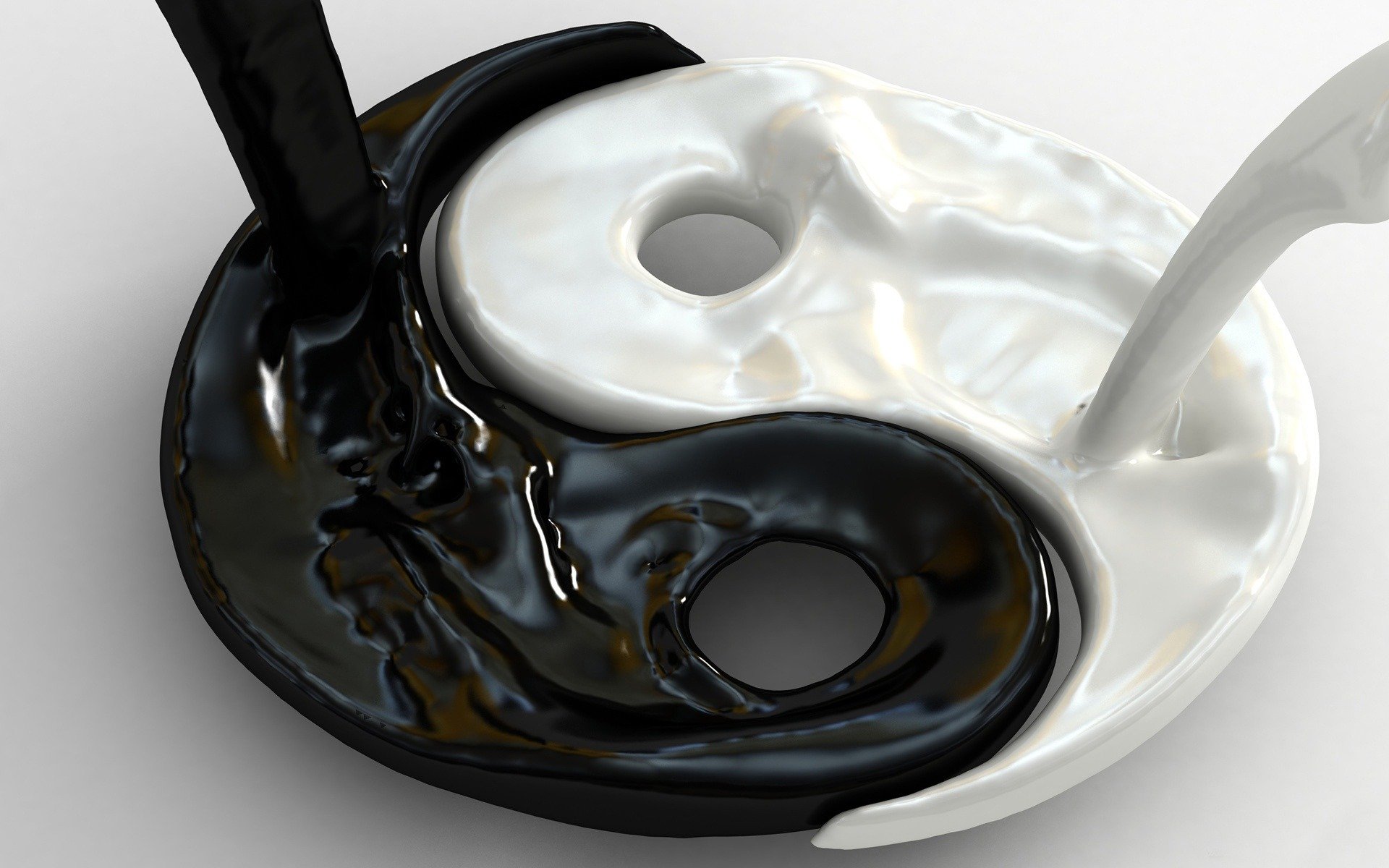 hintergrund flüssigkeit weiß zeichen yin yang harmonie