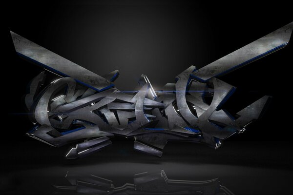 Dark abstract graffiti on the background