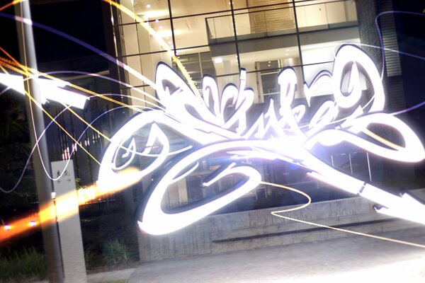 Stylish graffiti in the night city