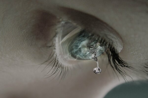 A tear from an eye lash