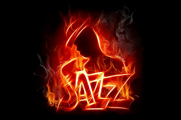 Genre jazz, fire in jazz, fiery silhouette