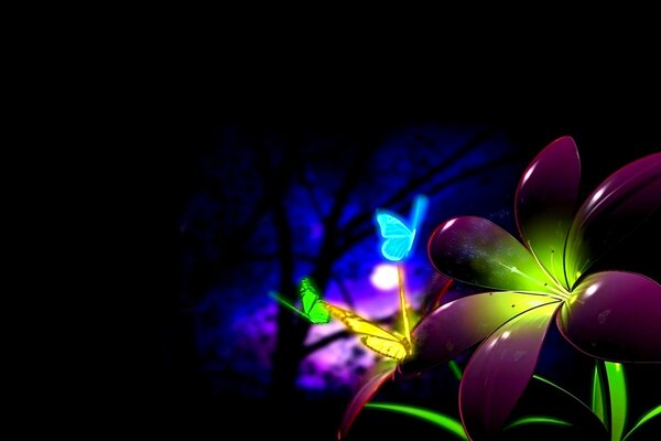 A picture of a glowing color on a black background