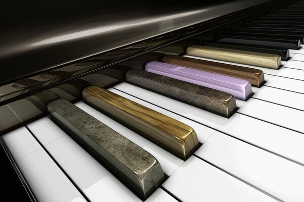 Les touches de piano avec différentes textures